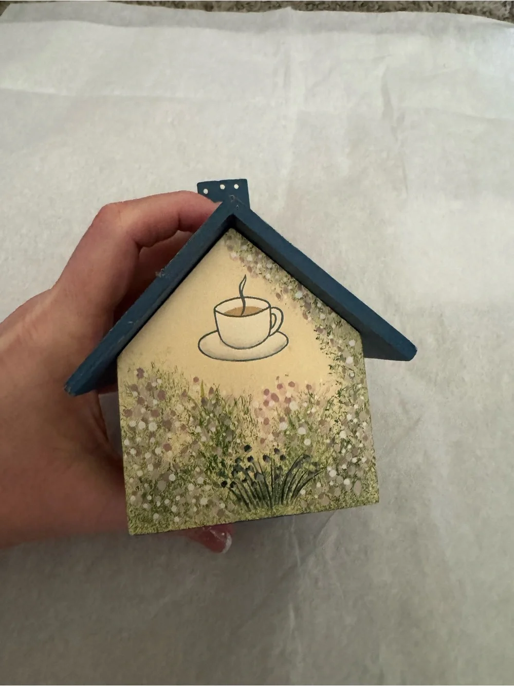 Vintage Cottagecore Wooden Tea Bag Holder Box